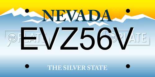 EVZ56V Nevada License Plate