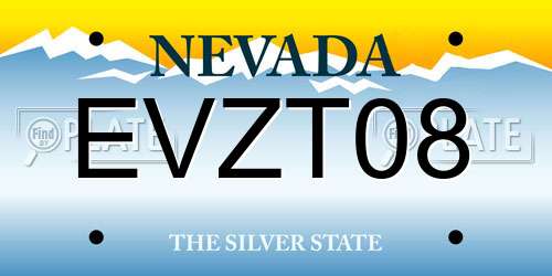 EVZT08 Nevada License Plate