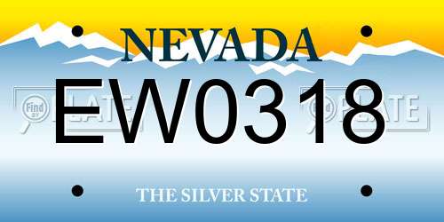 EW0318 Nevada License Plate