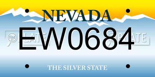 EW0684 Nevada License Plate