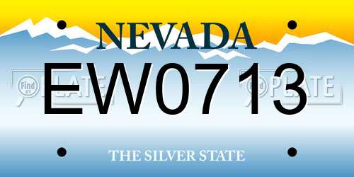 EW0713 Nevada License Plate