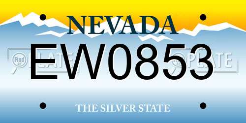 EW0853 Nevada License Plate