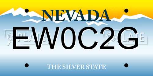 EW0C2G Nevada License Plate
