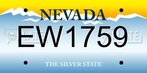 EW1759 Nevada License Plate