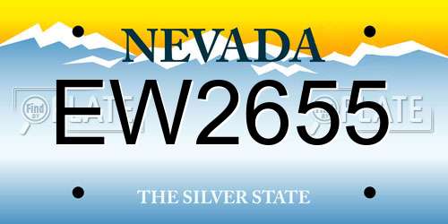 EW2655 Nevada License Plate