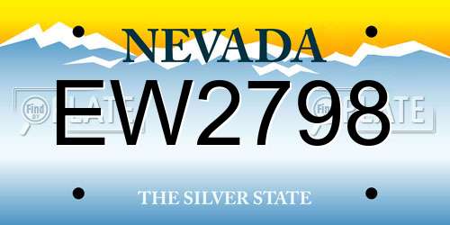 EW2798 Nevada License Plate