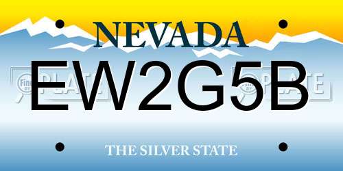 EW2G5B Nevada License Plate