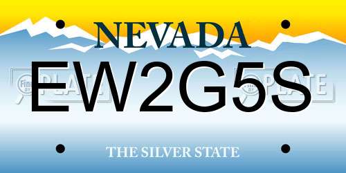 EW2G5S Nevada License Plate