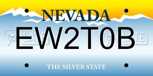 EW2T0B Nevada License Plate