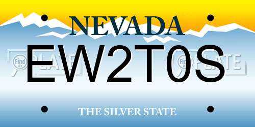 EW2T0S Nevada License Plate