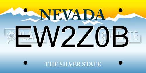 EW2Z0B Nevada License Plate