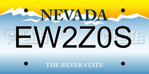 EW2Z0S Nevada License Plate