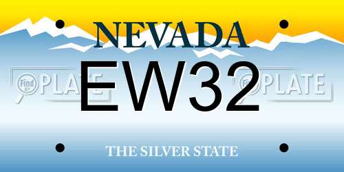 EW32 Nevada License Plate