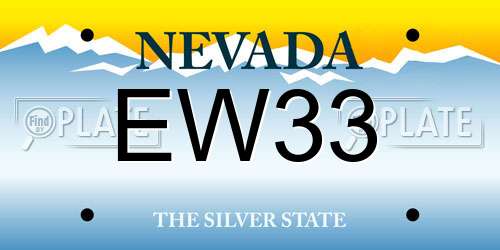 EW33 Nevada License Plate