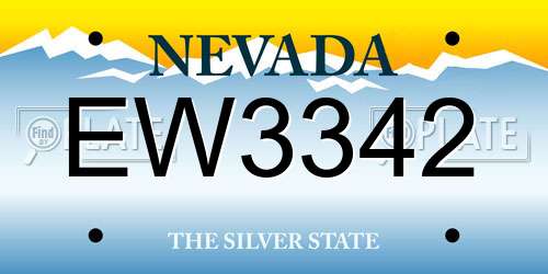 EW3342 Nevada License Plate