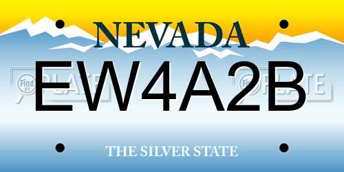 EW4A2B Nevada License Plate