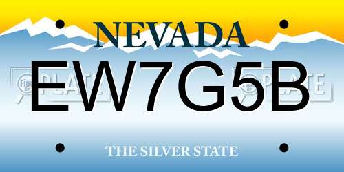EW7G5B Nevada License Plate