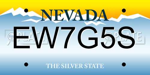 EW7G5S Nevada License Plate