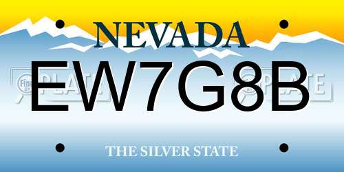EW7G8B Nevada License Plate