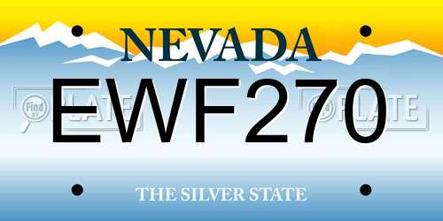 EWF270 Nevada License Plate