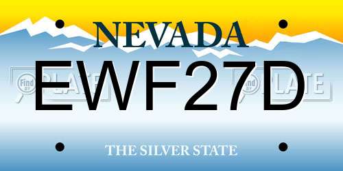 EWF27D Nevada License Plate
