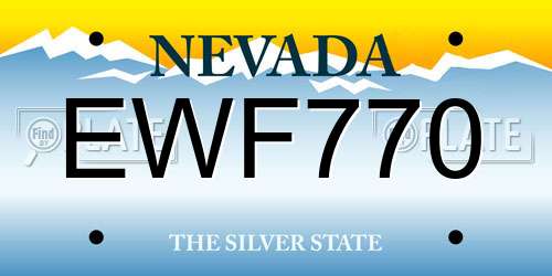 EWF770 Nevada License Plate