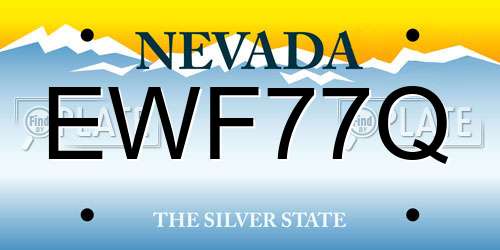 EWF77Q Nevada License Plate