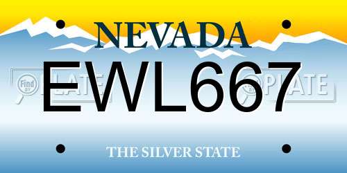 EWL667 Nevada License Plate