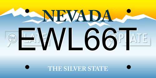 EWL66T Nevada License Plate