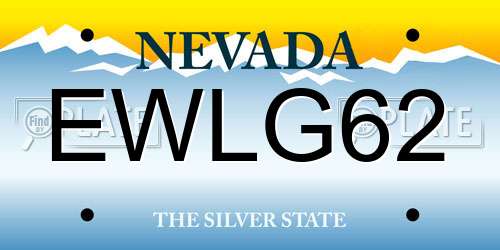 EWLG62 Nevada License Plate