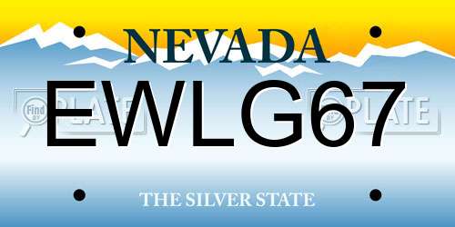 EWLG67 Nevada License Plate