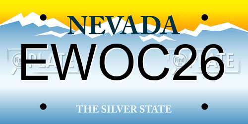 EWOC26 Nevada License Plate