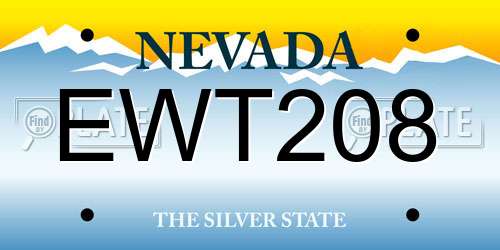 EWT208 Nevada License Plate