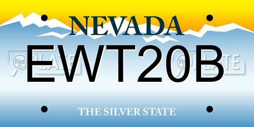 EWT20B Nevada License Plate