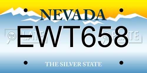 EWT658 Nevada License Plate