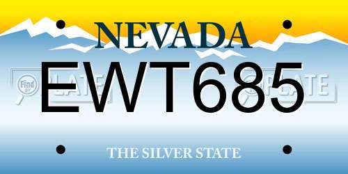 EWT685 Nevada License Plate