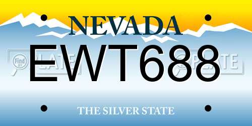 EWT688 Nevada License Plate