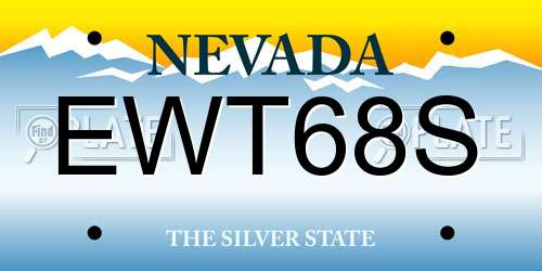 EWT68S Nevada License Plate