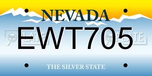 EWT705 Nevada License Plate