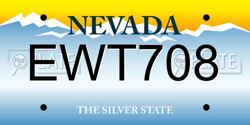 EWT708 Nevada License Plate