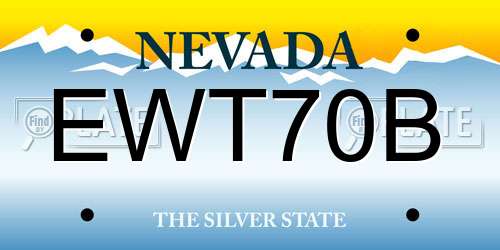 EWT70B Nevada License Plate