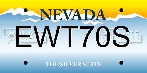 EWT70S Nevada License Plate