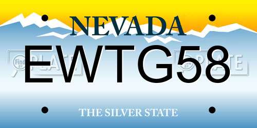 EWTG58 Nevada License Plate