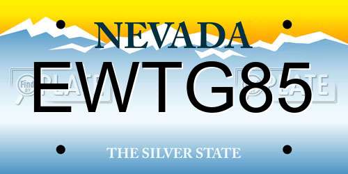EWTG85 Nevada License Plate