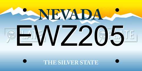 EWZ205 Nevada License Plate