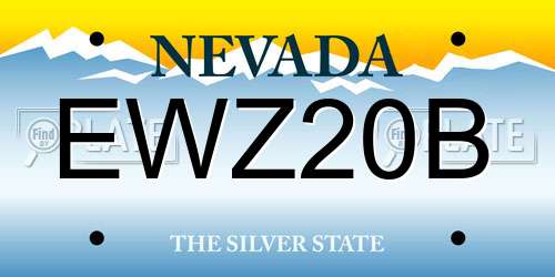 EWZ20B Nevada License Plate
