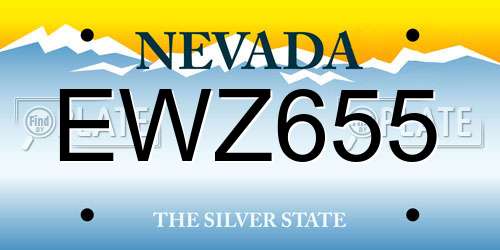 EWZ655 Nevada License Plate