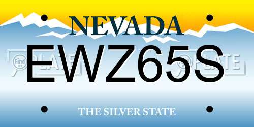 EWZ65S Nevada License Plate