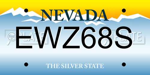 EWZ68S Nevada License Plate