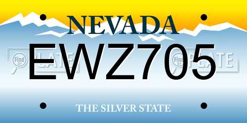 EWZ705 Nevada License Plate